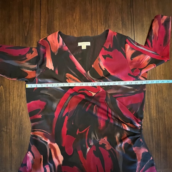 Coldwater Creek Abstract Wrap with Deep red & Black colors, Size 1X - Picture 9 of 11
